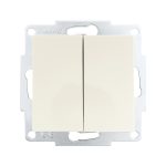 Выключатель Lezard Vesna двухклавишный встраиваемый крем (742-0388-101)