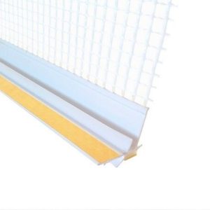 Профиль примыкания оконный пластиковый с сеткой 6 мм 2,4 м самоклеящийся