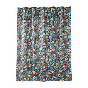 Штора для ванны Moroshka Los Muertos 1800х2000 мм полиэстер красная/синяя (T690-2)