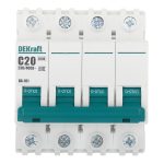 Автоматический выключатель модульный Dekraft BA-101 4Р 20А тип C 4,5 кА 230/400 В (11091DEK)