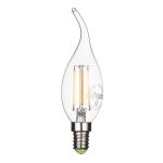 Лампа светодиодная филаментная Navigator E14  2700К 6 Вт 650 Лм 220 В свеча на ветру прозрачная