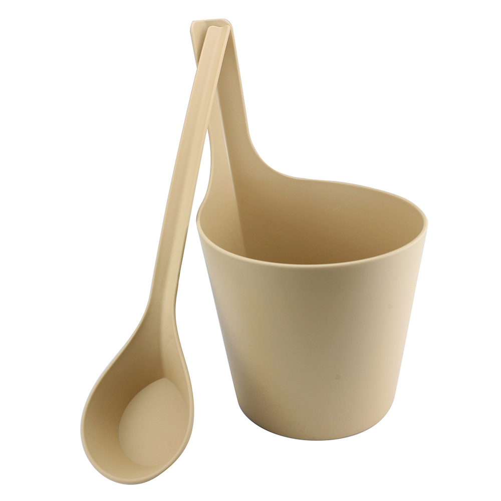 original-28715.jpg Набор для бани ведро 6 л ковш 350 мл Архимед пластиковый (Р1234БЕЖ) — изображение 1