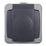 Розетка Makel накладная серая с крышкой (36064029)