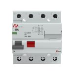 УЗО EKF Averes DV 25А 3P+N тип AC 30 мА 10 кА (rccb-4-25-30-ac-av)