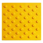 Тактильная плитка ТПУ конус шахматка 300х300х6,5 мм желтая