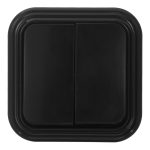 Выключатель Svet двухклавишный накладной черный (0603-00151)