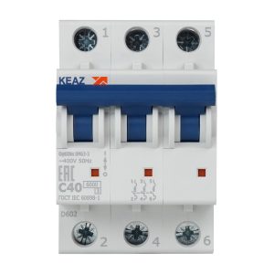 Автоматический выключатель модульный КЭАЗ OptiDin 3P 40А тип C 6 кА 380 В (260798)