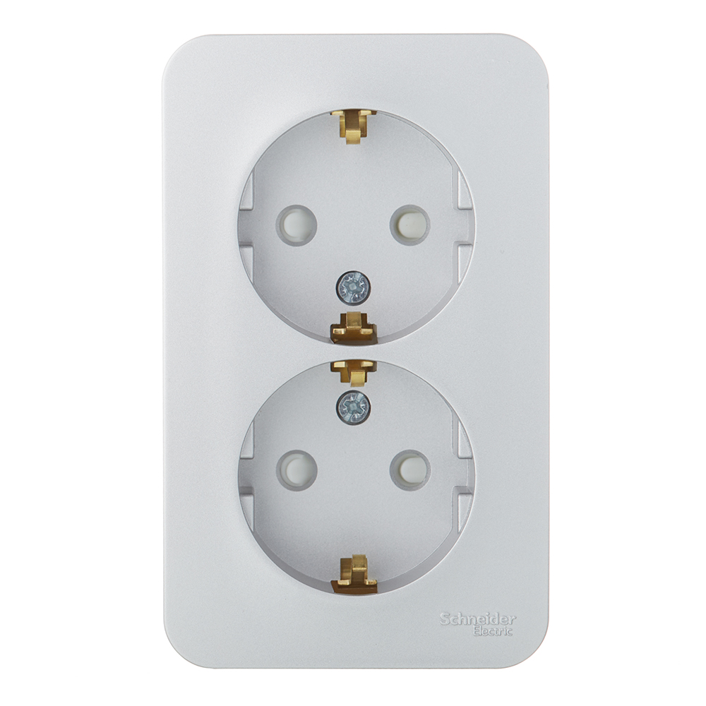 original-31179.jpg Розетка Systeme Electric Blanca накладная алюминий со шторками (BLNRA011213) — изображение 1