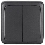 Выключатель Hegel Alfa двухклавишный накладной черный с изолирующей пластиной (ВА10-153-08)