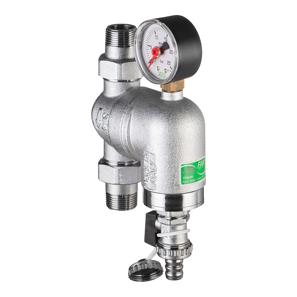 original-32780.jpg Фильтр промывной Far с манометром 3/4 НР(ш) х 3/4 НР(ш) (FA 39A4 34100) — изображение 1