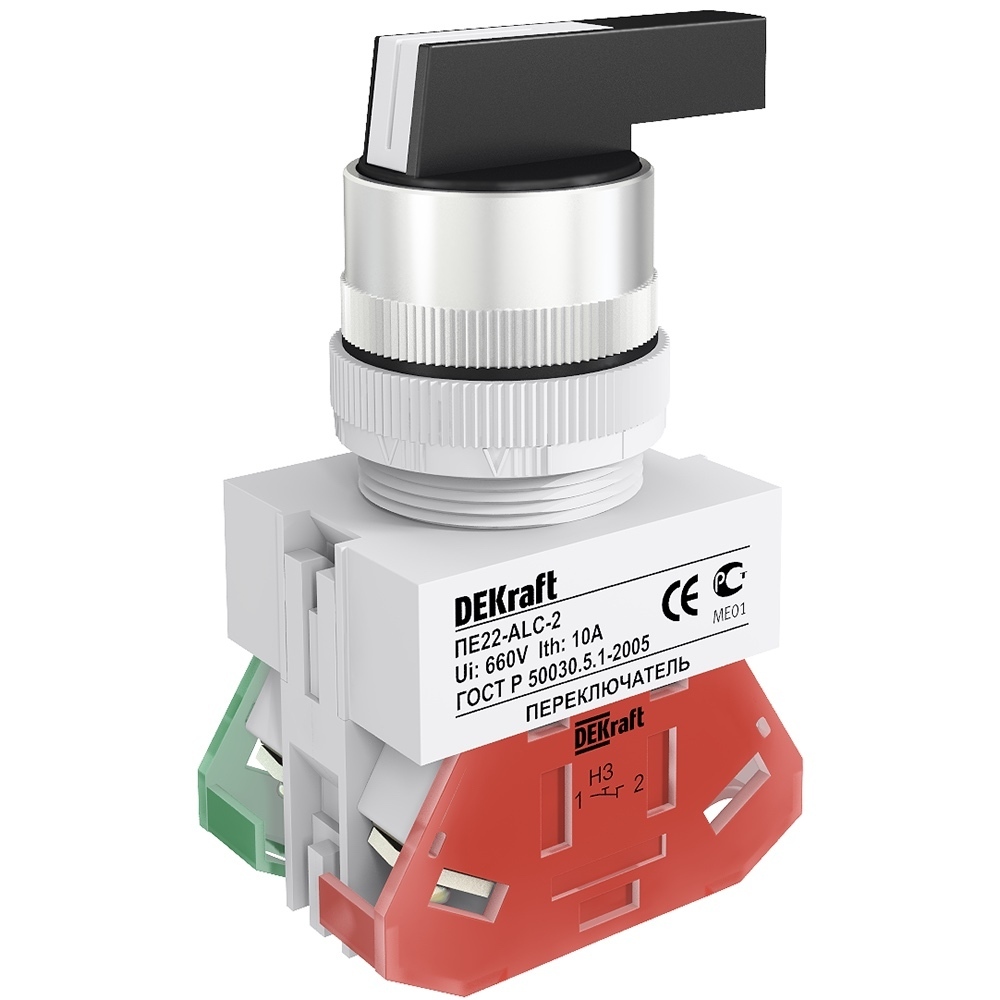 original-3313.jpg Переключатель кулачковый Dekraft ПЕ-22 220 В 1НО+1НЗ IP54 2P черный (25055DEK) — изображение 1