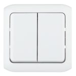 Выключатель Legrand Quteo двухклавишный накладной серый (782332)