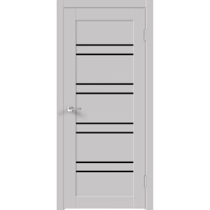 Дверь межкомнатная Linea 8 700х2000 мм ПВХ эмалит серая со стеклом с замком