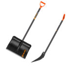 Лопата снеговая Finland пластиковая с деревянным черенком 1550х490 мм (1023Ч)