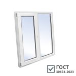 Пластиковое окно VEKA WHS Halo 60 1160х1200 мм 2 створки правая глухая левая поворотно-откидная однокамерное