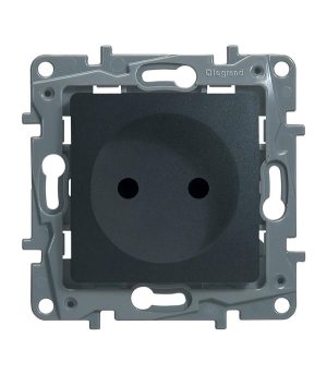 Розетка Legrand Etika встраиваемая антрацит со шторками (672634)