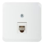 Розетка телефонная Systeme Electric Этюд накладная белая (TELA-001B)