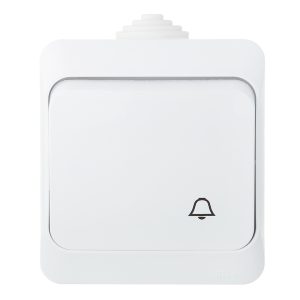 Выключатель Systeme Electric Этюд одноклавишный накладной белый с самовозвратом (KA10-041B)