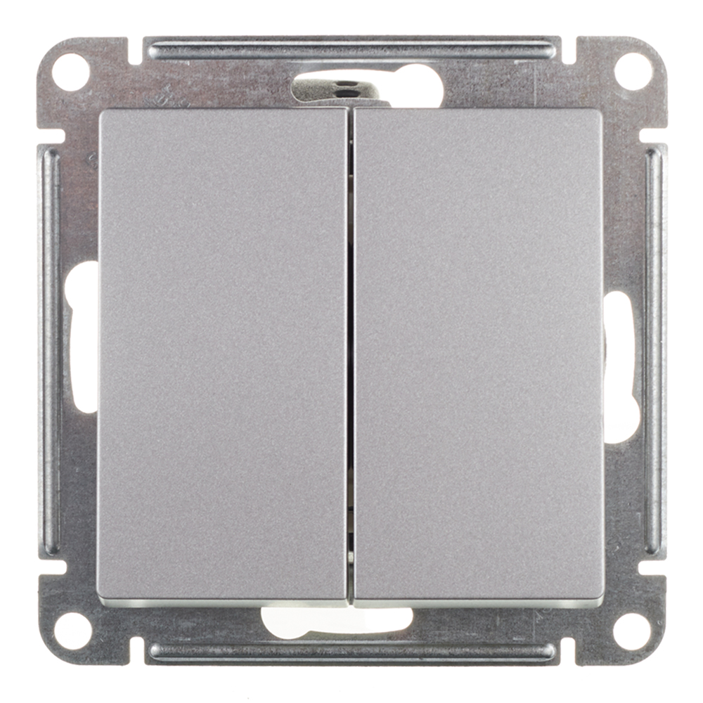 original-36085.jpg Выключатель Systeme Electric AtlasDesign двухклавишный встраиваемый алюминий (ATN000351) — изображение 1