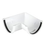 Угол желоба Технониколь пластиковый d125 мм 90° белый RAL 9003