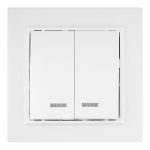 Выключатель EKF Минск двухклавишный встраиваемый белый с подсветкой (ERV10-123-10)