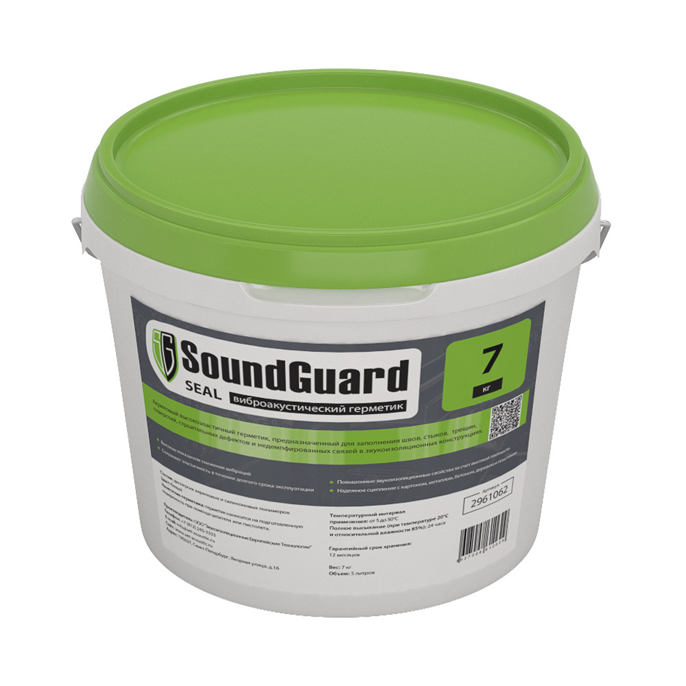 original-36409.jpg Герметик акриловый звукоизоляционный SoundGuard Seal белый 7 кг — изображение 1