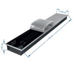 Конвектор внутрипольный Gekon Eco с 1 теплообменником 1800х230х80 мм боковое/нижнее подключение