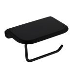 Держатель для туалетной бумаги Abber Nord с полкой нержавеющая сталь черный матовый (AA1530B)