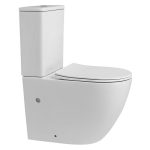 Унитаз-компакт Abber Bequem безободковый с горизонтальным выпуском с сиденьем дюропласт микролифт белый (AC1110)
