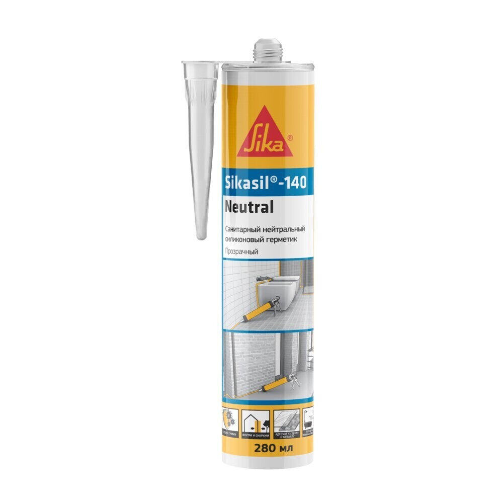 original-3835.jpg Герметик силиконовый нейтральный Sika SIkaSil-140 Neutral прозрачный 280 мл — изображение 1