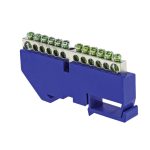 Шина нулевая на DIN-изоляторе EKF PROxima 6х9 мм 12 отверстий синяя (20 шт.) (sn1-63-12-d)