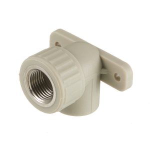 Угол полипропиленовый Valfex комбинированный с креплением 20 мм х 1/2 ВР(г) серый (10120020Г)