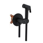 Смеситель с гигиеническим душем встраиваемый Corsa Deco со скрытой частью в комплекте черный (HF003B)