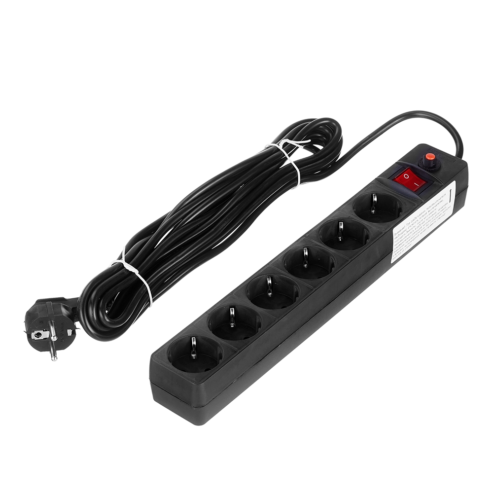 original-5227.jpg Сетевой фильтр UNIVersal 6 розеток 5 м 10 А 2,2 кВт черный (967U-4005) — изображение 1