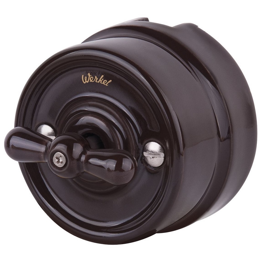 original-5982.jpg Выключатель Werkel Ретро двухклавишный накладной коричневый на 4 положения (a051052) — изображение 1