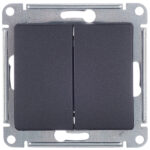 Выключатель Systeme Electric Glossa двухклавишный встраиваемый антрацит (GSL000751)