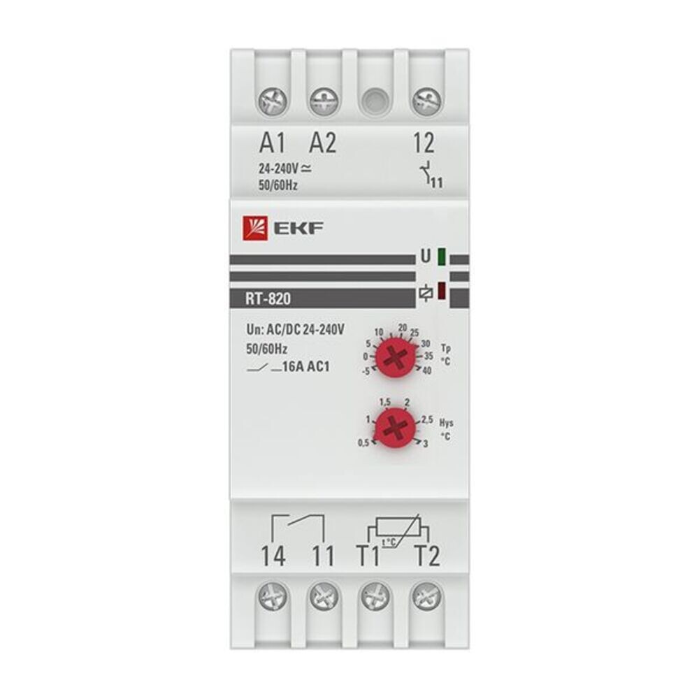 original-6316.jpg Реле температуры тип АС EKF PROxima (RT-820) модульное 230 В 16 А винтовые зажимы — изображение 1