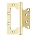 Петля бабочка универсальная неразъемная 100х75 мм матовое золото