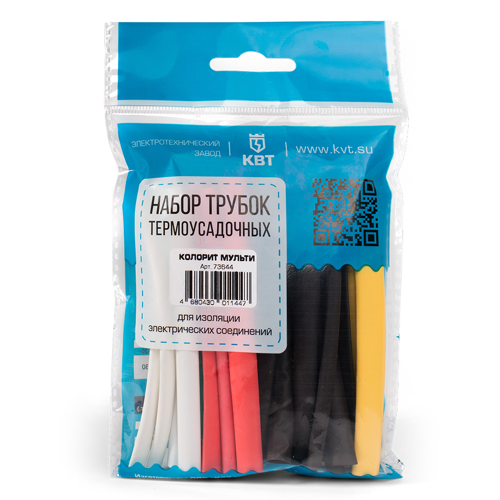 original-6798.jpg Трубка термоусадочная КВТ Колорит Мульти ТНТ нг 4/2-8/4 мм 100 мм 6 цветов (30 шт.) — изображение 1