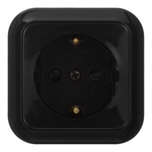 Розетка Svet накладная черная со шторками (EV0361-8411)