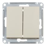 Переключатель Systeme Electric AtlasDesign двухклавишный встраиваемый бежевый (ATN000265)