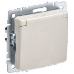 Розетка IEK Brite РСбш10-3-44-БрКр встраиваемая бежевая со шторками с крышкой (BR-R16-16-44-K10)
