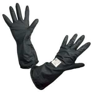 Перчатки латексные кислотоустойчивые КЩС Тип 2 черные 9 (XL) (007-03)