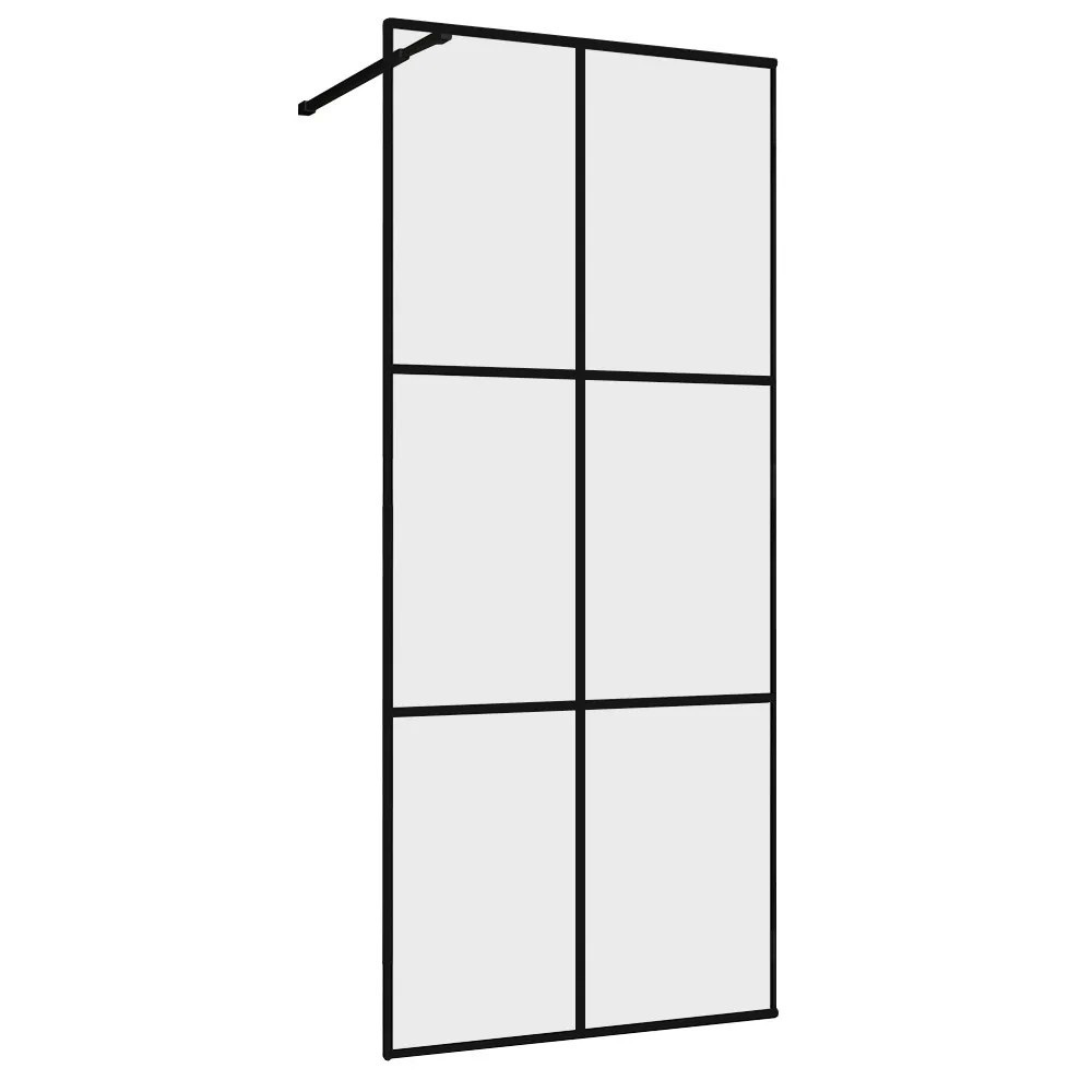 original-7359.jpg Душевая перегородка Abber Immer Offen черная 100х200 см стекло прозрачное 6 мм (AG62100B) — изображение 1