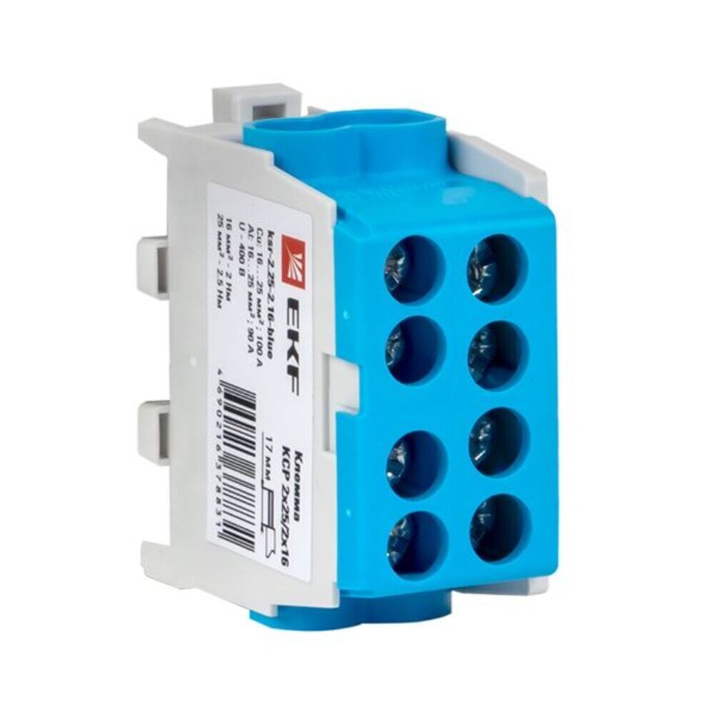 original-7770.jpg Клемма на 4 провода EKF PROxima 2,5-25 кв.мм с двойным винтом синяя (ksr-2.25-2.16-blue) — изображение 1