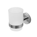 Стакан для ванной Cezares с держателем стекло матовый/металл хром (RELAX-TUMS-01)