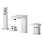 Смеситель на борт ванны Abber Daheim хром однорычажный с лейкой (AF8213)