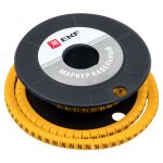 Маркеры кабельные (клипсы) EKF PROxima 3-4,2 мм цифра 4 желтые (500 шт.) (plc-KM-4-4)