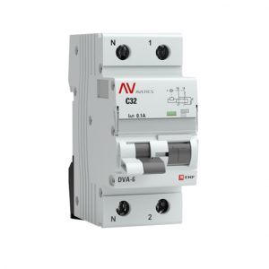 Автомат дифференциальный EKF Averes DVA-6 32А 1P+N тип AC 100 мА 6 кА (rcbo6-1pn-32C-100-ac-av)