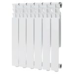Радиатор алюминиевый КМ 500 мм 6 секций 1" боковое подключение белый